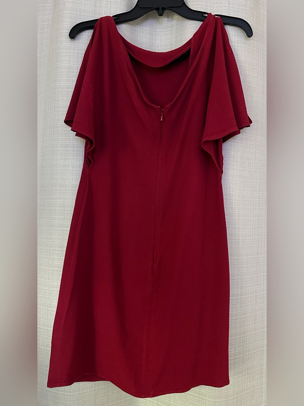 Theory Andzelika Rosina Crepe Red Flutter-Sleeve Mini Dress size 0 - Picture 4 of 16